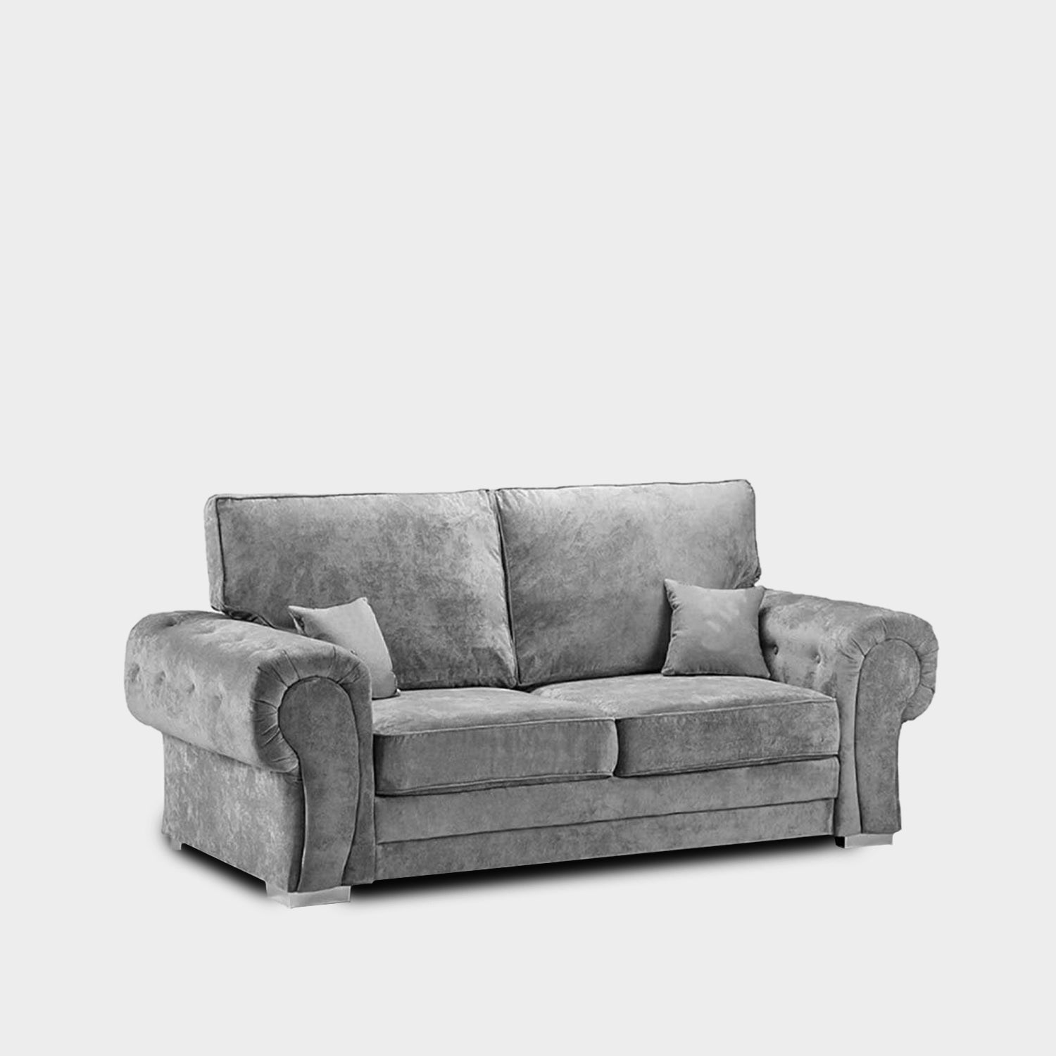 Verona High Back Grey Fabric 3 Seater Sofa